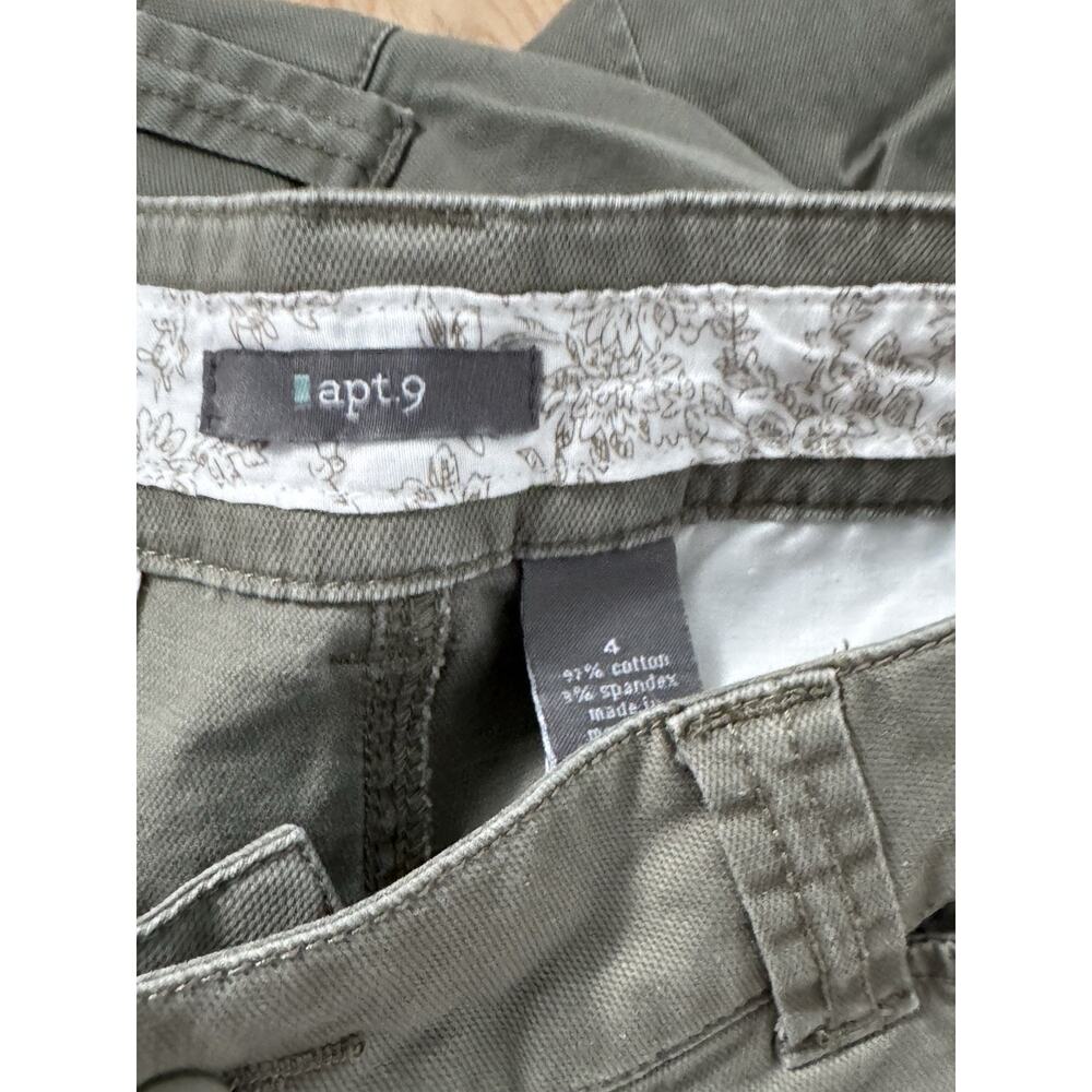 Apt.9 Women’s Khaki Green Cropped Capri Pants Stretch Size 4 - Picture 6 of 7